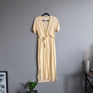 NWOT Skylar + Madison Dress | Button Yellow V Neck Belted